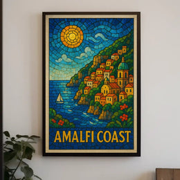 Amalfi Coast Mosaic Poster