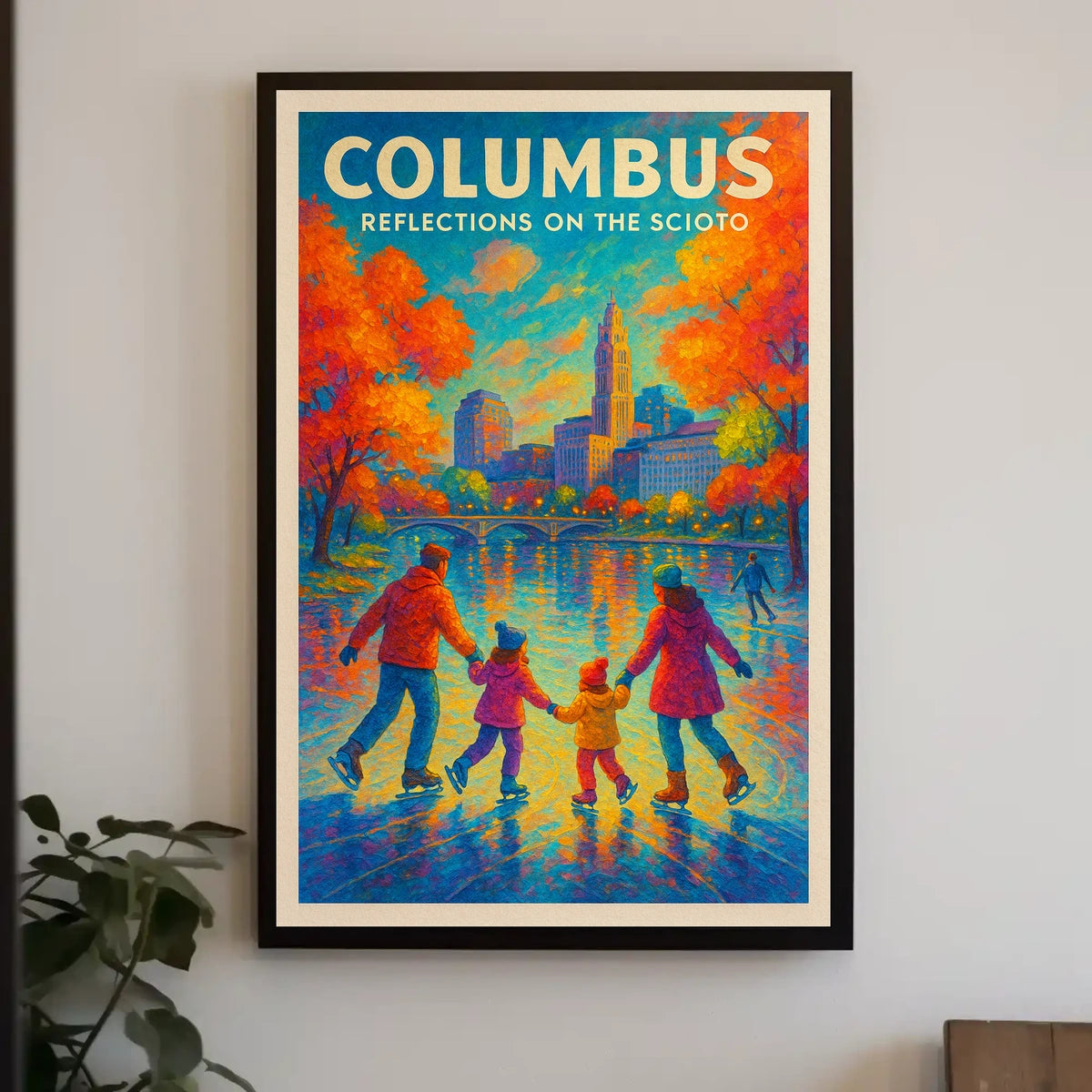 Columbus Reflections on the Scioto Poster