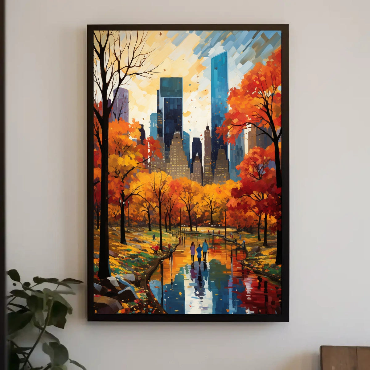 Autumn Tranquility: Scenic Pathway Artful Landscape Poster