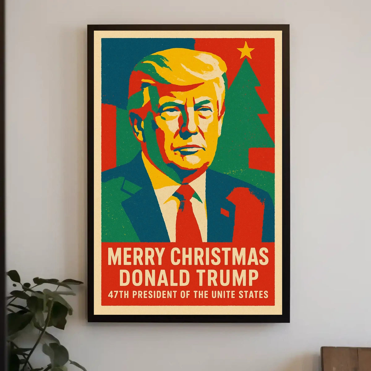 Trump Christmas Spirit Illustration Celebrating Presidential Legacy Poster