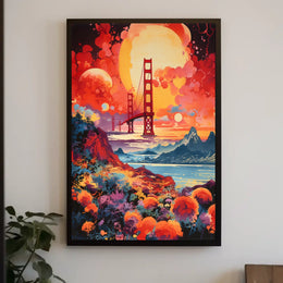 Golden Gate Bridge Dreamscape Surrealism Abstract or Artistic Poster