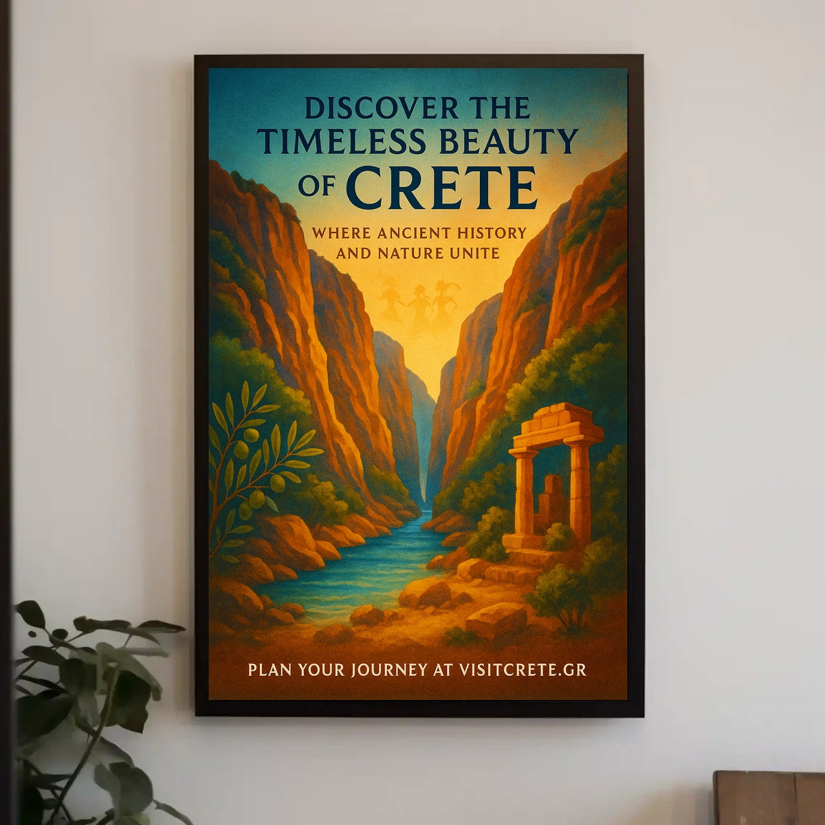 Crete's Ancient Beauty Serene Vintage Travel Poster