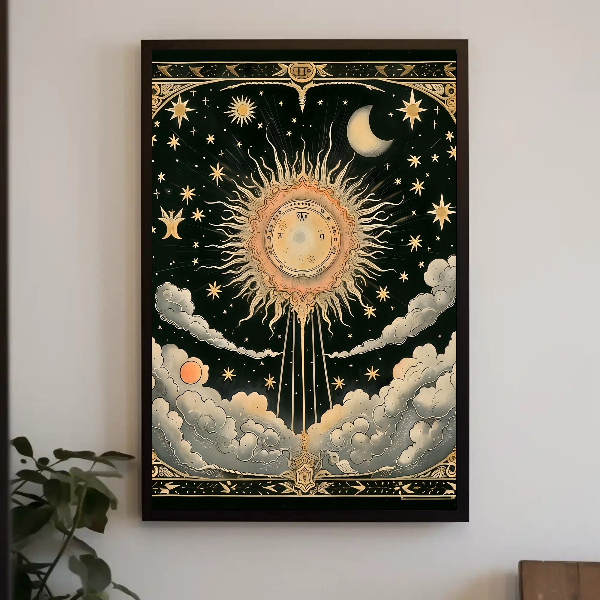Celestial Sun and Symbols Space or Astronomy Poster