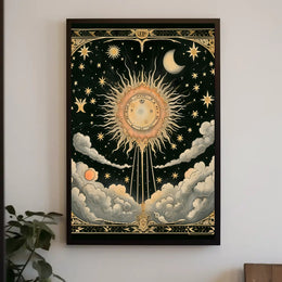 Celestial Sun and Symbols Space or Astronomy Poster