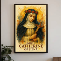 Saint Catherine of Siena In Heritage-Inspired Cultural Poster