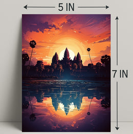 Sunset Over Angkor Wat Poster