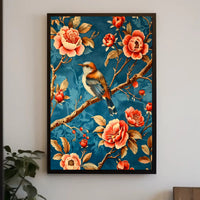 Bird Among Blossoms Wall Art Print