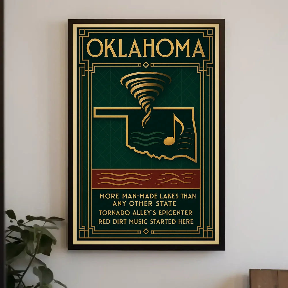 Oklahoma's Unique Culture and Geography Poster