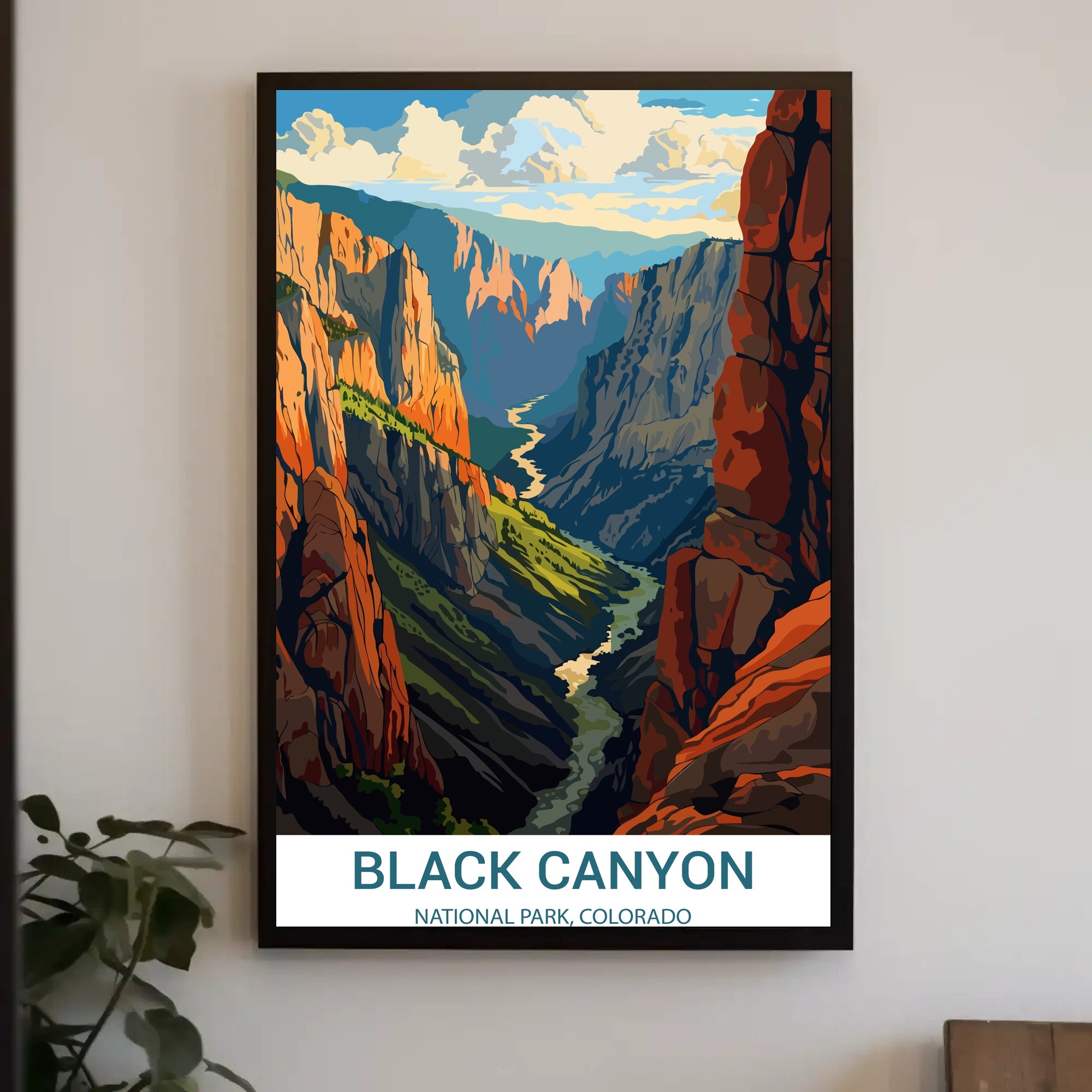 Black Canyon Vintage National Park Travel Poster