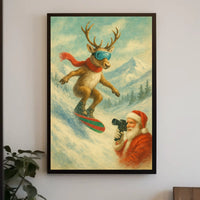 Reindeer On The Slopes Poster