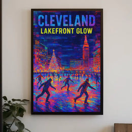 Cleveland Lakefront Glow Poster