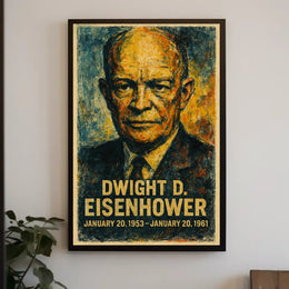 Eisenhower Presidential Portrait Historical Impressionism Vintage Ads Patriotic Collector Poster