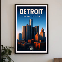 Detroit The Motor City Poster PosterGoat