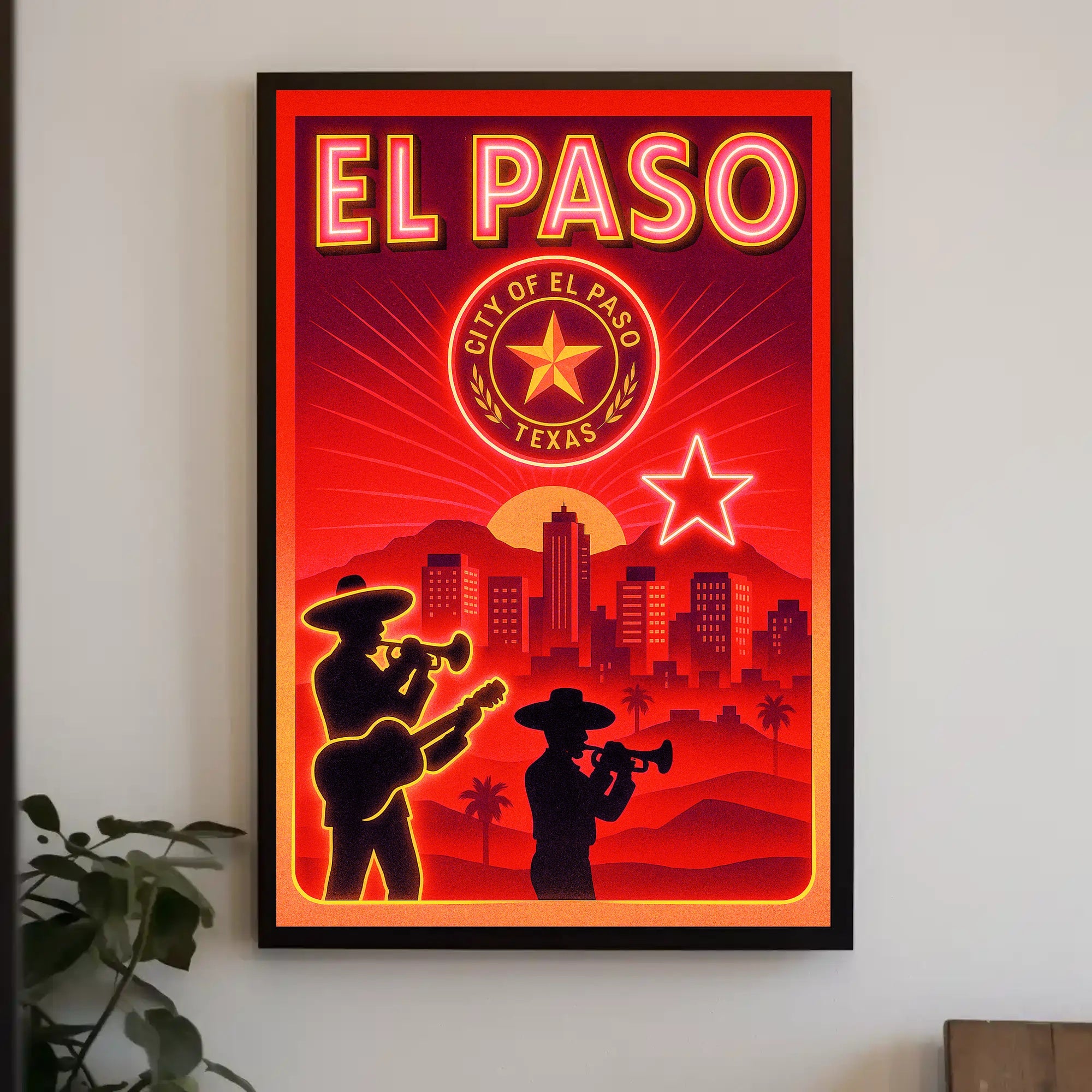 El Paso Cityscape Poster PosterGoat