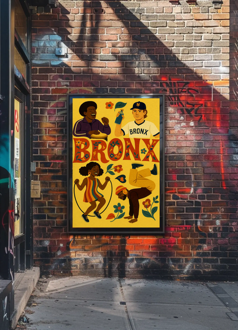 Bronx New York Hip Hop Culture Colorful Travel Poster