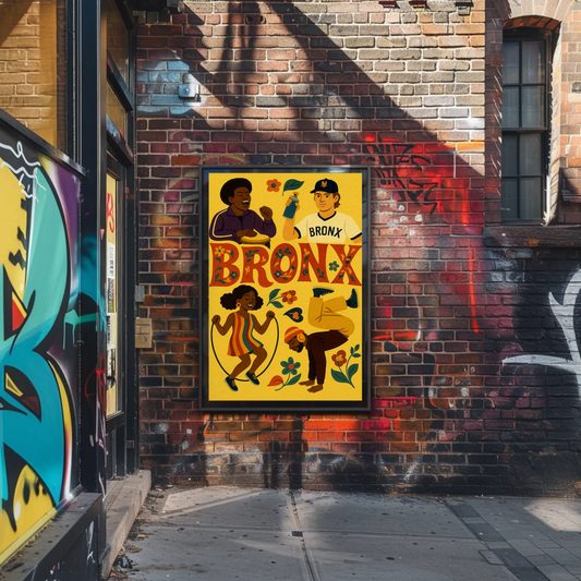 Bronx New York Hip Hop Culture Colorful Travel Poster