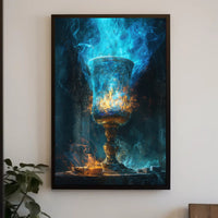 Mystical Chalice Fantasy Poster: Enchanting Fire Display PosterGoat