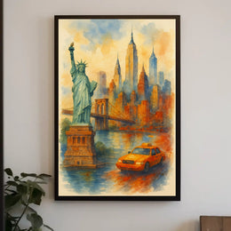 New York City Dreams Watercolor Poster