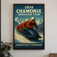 1924 Chamonix Bobsleigh Team Poster