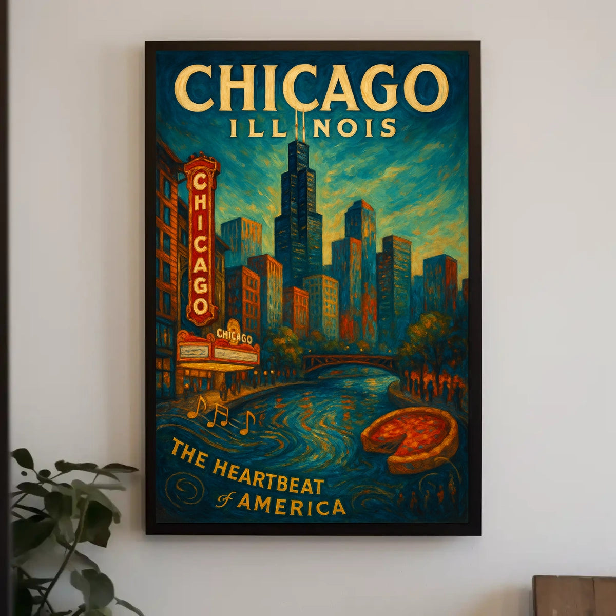 Chicago Poster The Heartbeat Of America For City Lovers
