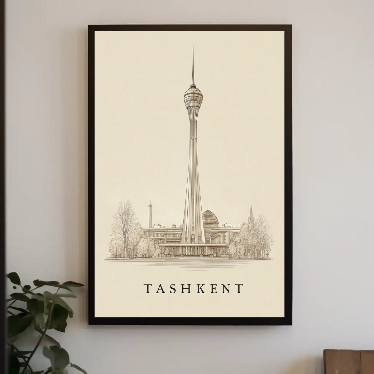 Tashkent Tower Illustration Poster