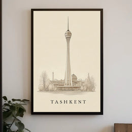 Tashkent Tower Illustration Poster