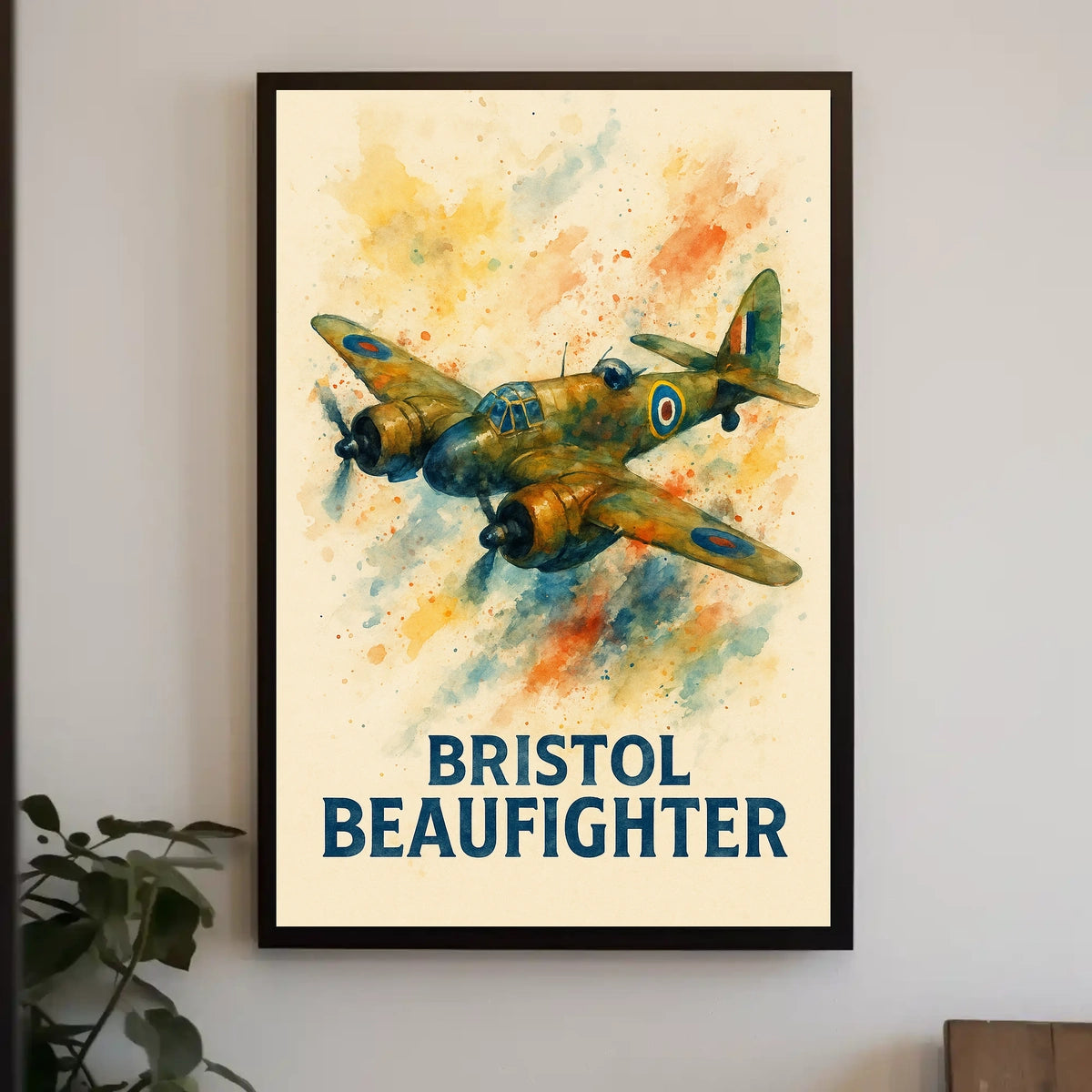 Bristol Beaufighter WWII Vintage Aviation Art Poster