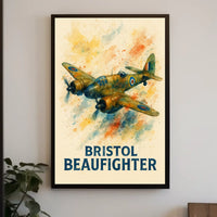 Bristol Beaufighter WWII Vintage Aviation Art Poster