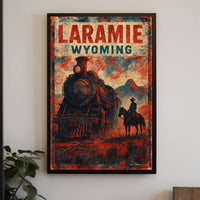 Laramie Cityscape Wyoming Travel Inspired Photography Realism Digital Painting Poster