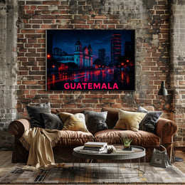 Nightscape of Guatemala City Poster