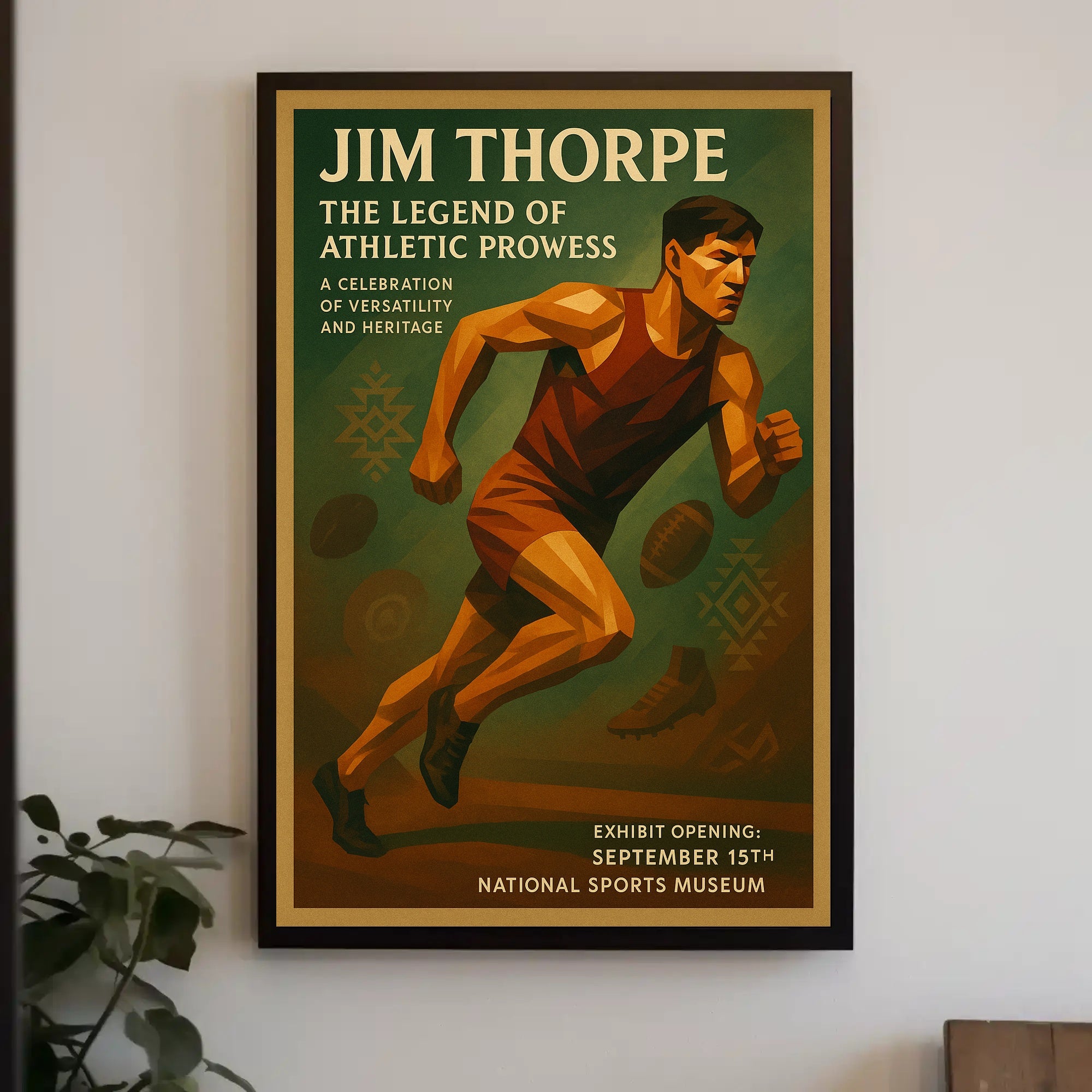 Jim Thorpe Athletic Legacy Vintage Sports Poster