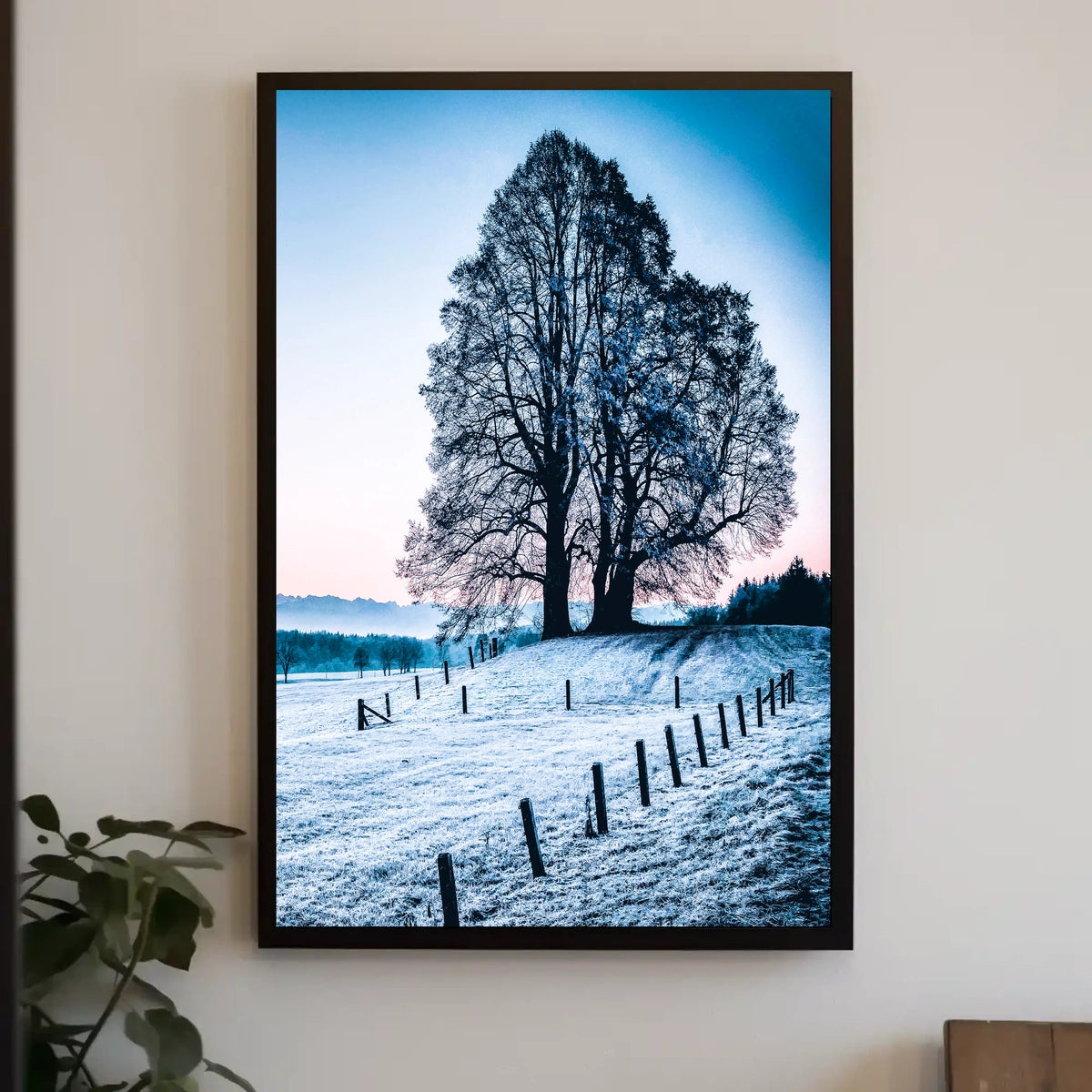 Majestic Winter Tree Scenic Landscape Art Poster