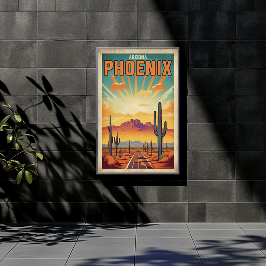 Phoenix Arizona Vintage Travel Poster Artwork