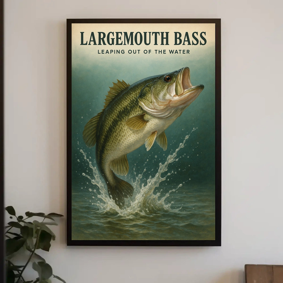 Largemouth Bass Leaping Out Of The Poster