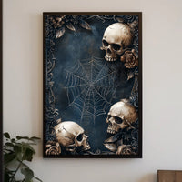 Gothic Skulls and Roses Art Print Poster