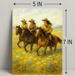 Riders in the Field Poster PosterGoat