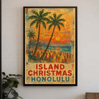 Island Christmas In Honolulu Poster