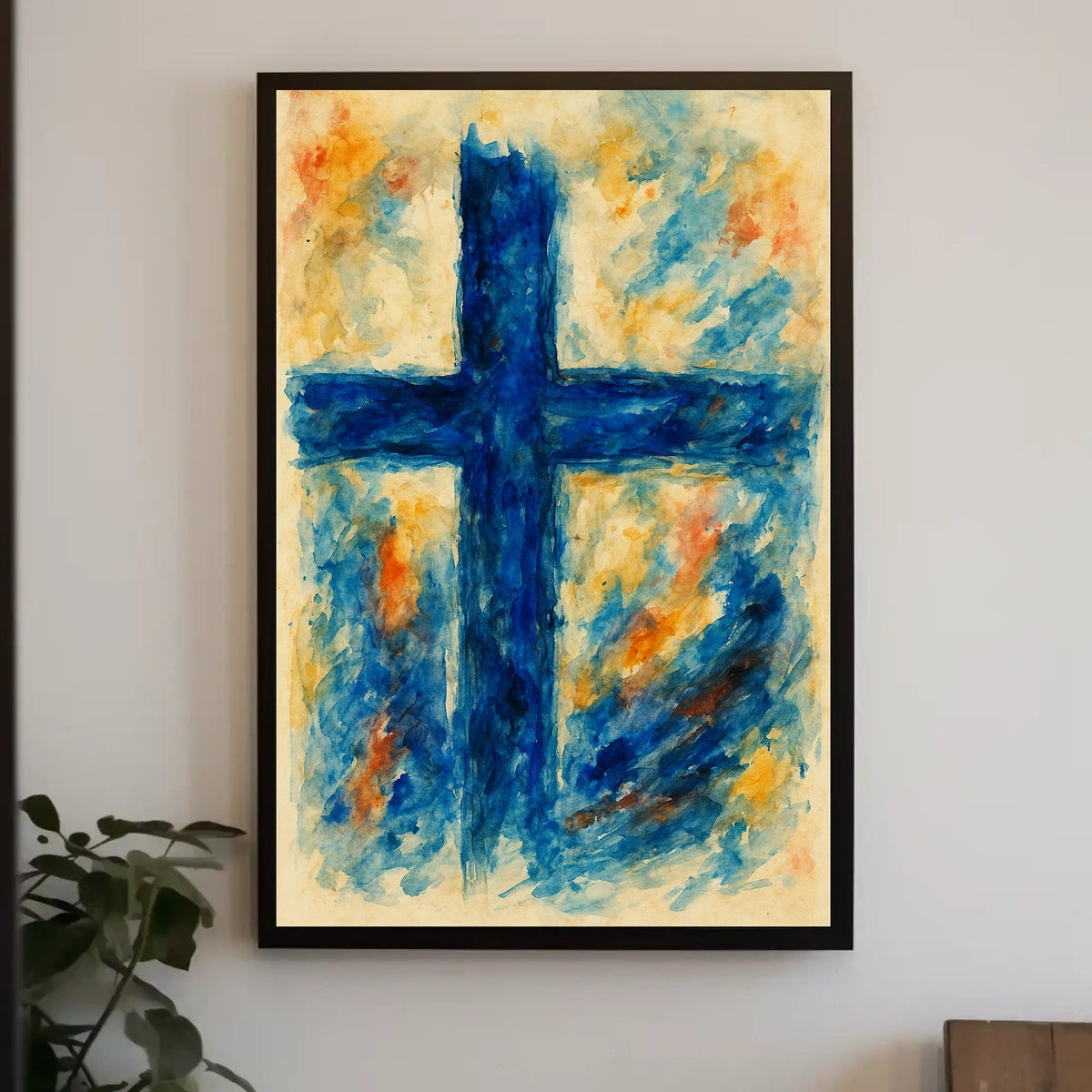 Abstract Cross In Watercolor Abstract Poster