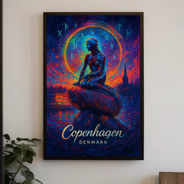 Little Mermaid Copenhagen Fantasy Art Poster