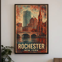 Rochester Architecture Vintage Travel Art Poster