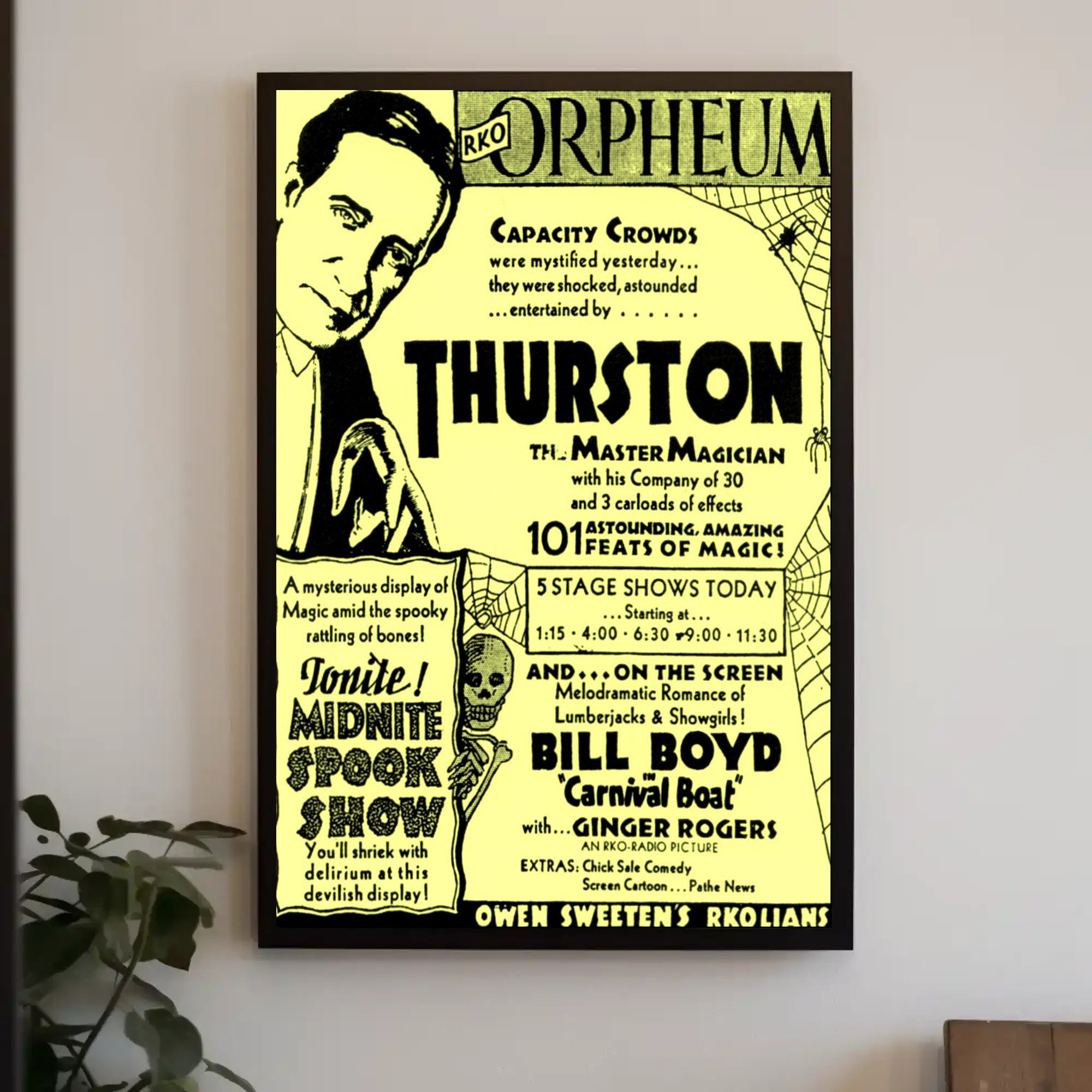 Thurston Magic Show Vintage Theatrical Cultural Poster