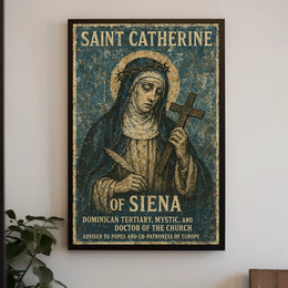 Saint Catherine of Siena Heritage Religious Art Poster