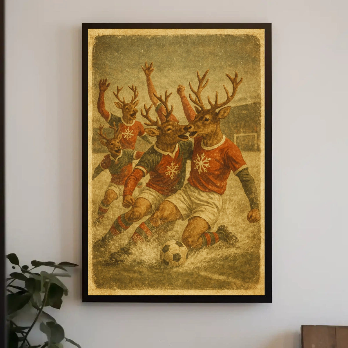 Reindeer Soccer Match Poster