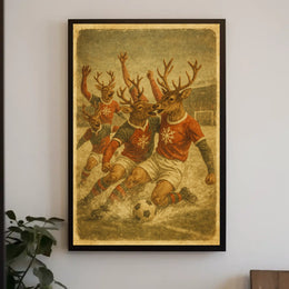Reindeer Soccer Match Poster