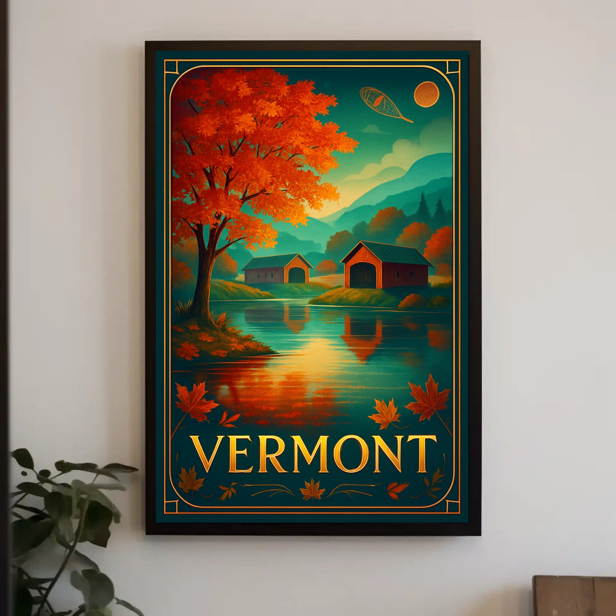 Vermont Autumn Landscape Wall Art Print