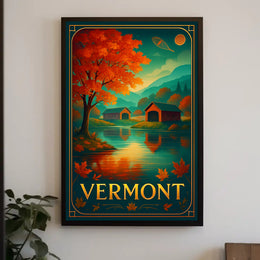 Vermont Autumn Landscape Wall Art Print