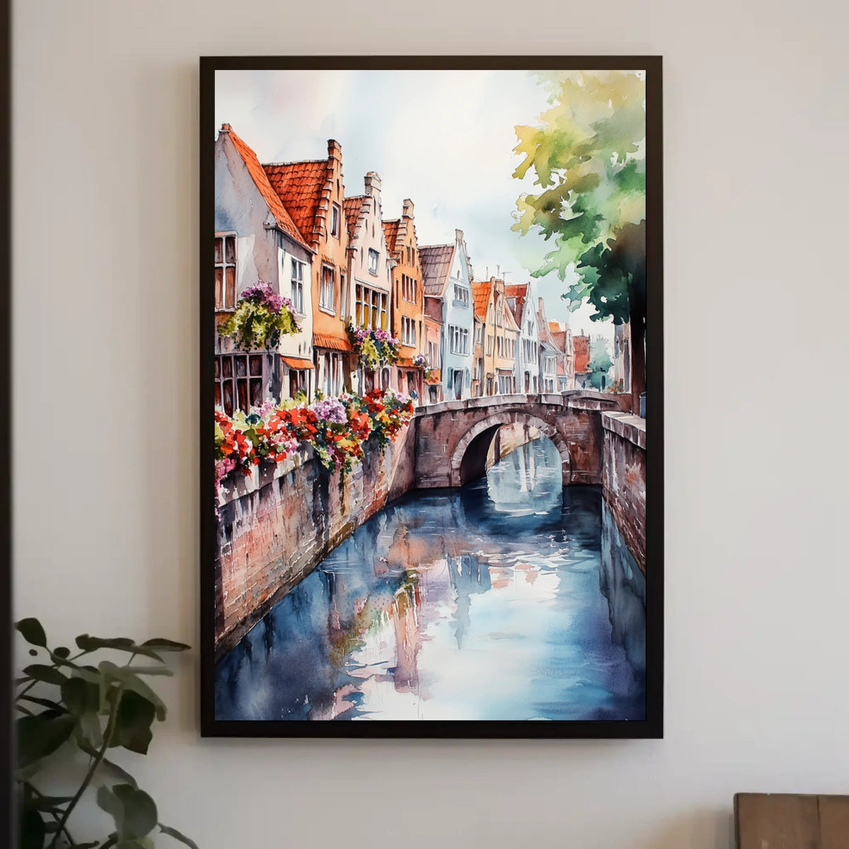 Belgium Bruges Canal and Old Town Poster