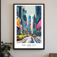 Vibrant New York City Times Square Urban or Cityscape Poster PosterGoat