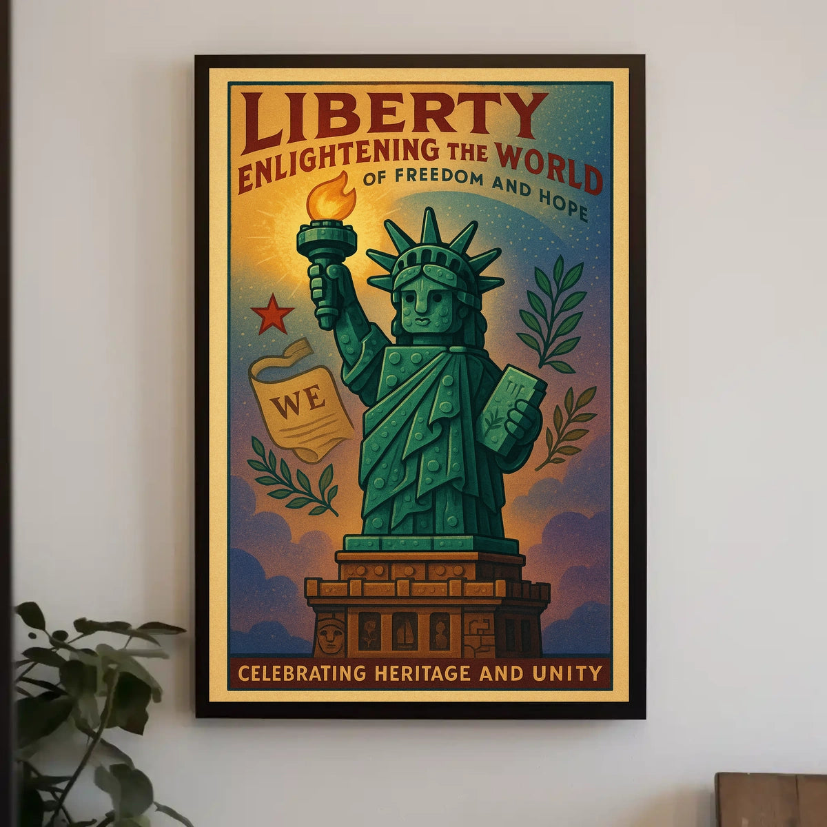 Statue of Liberty Vintage Patriotic Propaganda Poster