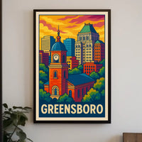 Greensboro Cityscape Poster
